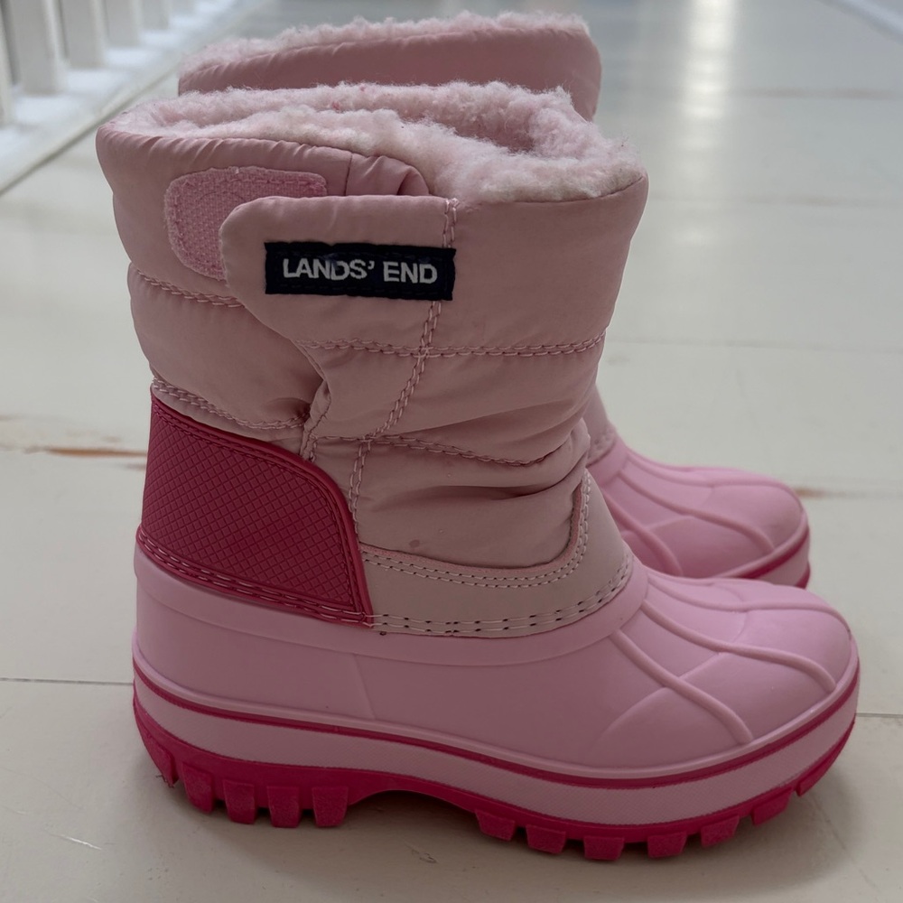 Lands' End Light Pink and Hot Pink Kids Winter Boots